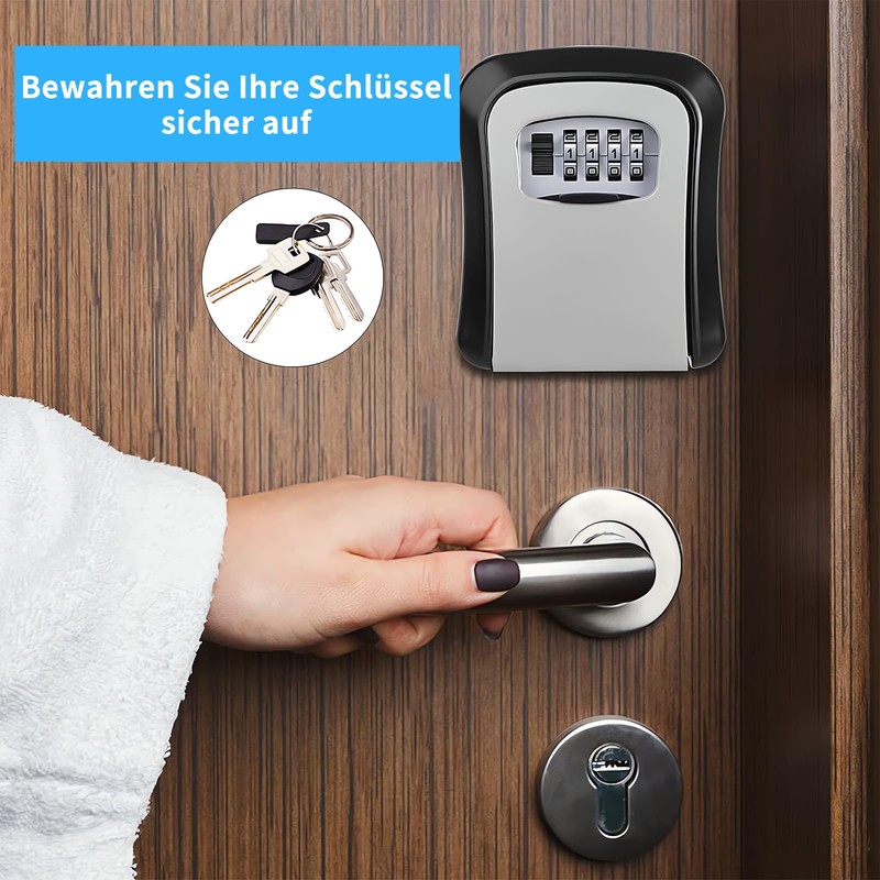 Key Safe with Number Code, Key Cabinet with 4 Digit