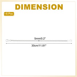 PATIKIL Hanging Chains with Hooks, 6 Pcs Plant Hangers for Bird Feeders Planters Lanterns Wind Chime Chalkboard and Ornament, Silver