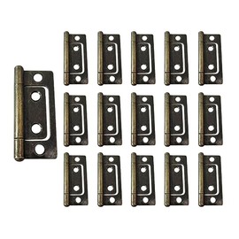 QCAA Durable Steel Non-Mortise Hinge, for Chest, Box, & Vintage Cabinet Furniture, 2" x 0.9", Antique Brass, 16 Pack, Made in Taiwan