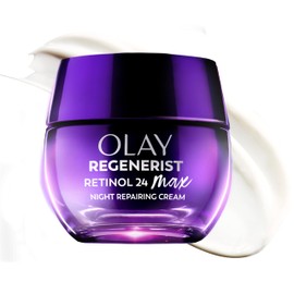 Olay Retinol Night Cream for Women, MAX, Anti-Aging Face Moisturizer, Fragrance-Free, Gift for Women, Non Greasy - Anti-Wrinkle, Hydrating Skin Care - Triple Collagen Cream, Niacinamide, 1.7oz