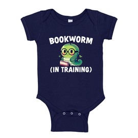 Future Bookworm in Training Baby Bodysuit One Piece 6 mo Navy Blue
