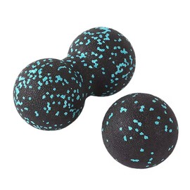Fascia Ball Set (Single Ball + Peanut Lacrosse Ball), Peanut Massage Ball, Fascia Ball Set for Spine, Feet, Neck and Back Relief, Deep Tissue Massage, Trigger Point Release (Light Blue)