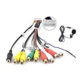 CAMECHO Stereo Radio RCA Radio Aux-In Output Cable Aux-In Cable Car Cable Car Accessories (Colour Name: with MIC)