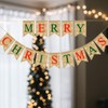 Dusenly Merry Christmas Burlap Banner Fabric Bunting Rustic Snowflakes Hanging