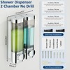 modunful Shower Dispenser 2 Chamber No Drill Shampoo Dispenser for