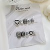 Metal Heart Handmade Nail Tips - Short Oval Mini /