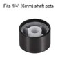 sourcing map 5pcs Potentiometer Knob Knurled Shaft Black Aluminum Smooth