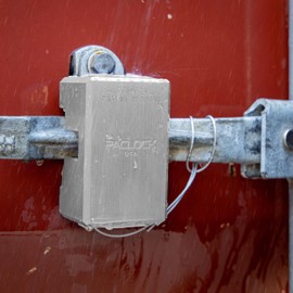 PACLOCK's UCS-82A Container Lock, Buy American Act Compliant, High Performance 6-Pin Cylinder, One Lock Keyed to a Number U-Pick! w/ 2 Keys, Silver Anodized Aluminum