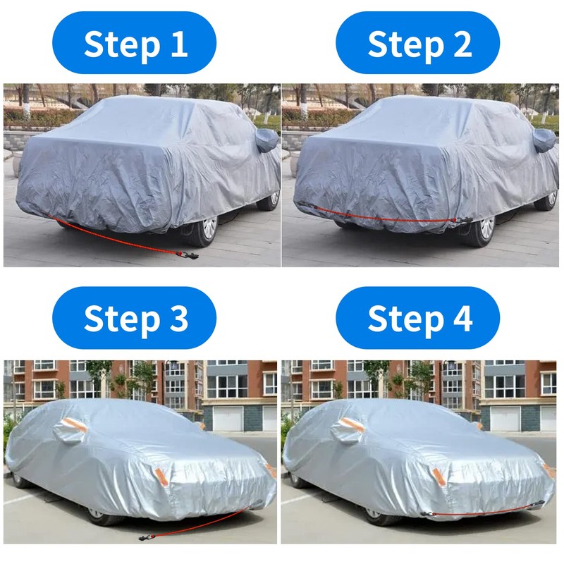 Hlogree 2PCS Car Cover Gust Straps Wind Protector,Bungee Cords Hook