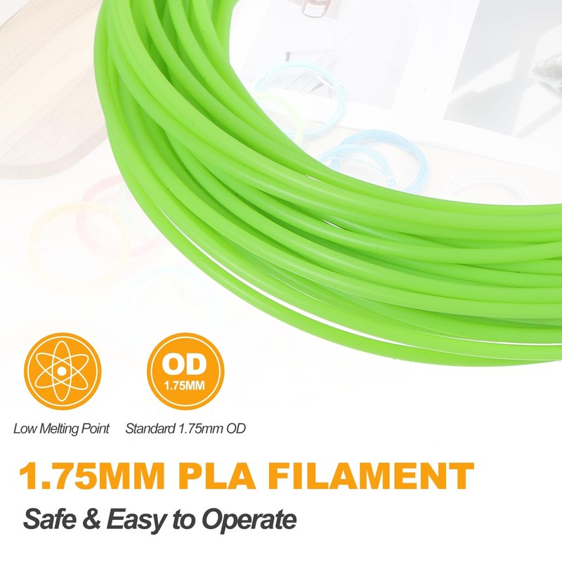 sourcing map 2 Pcs 3D Pen Filament, 1.75mm Dia 33ft