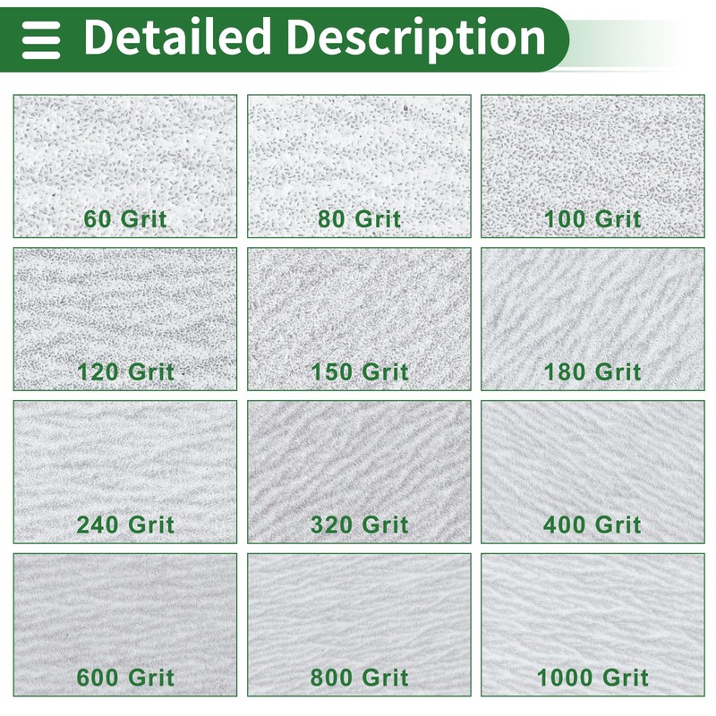 Motoforti Sandpaper Hook & Loop Sanding Sheets 2.95Inch x 2.95Inch