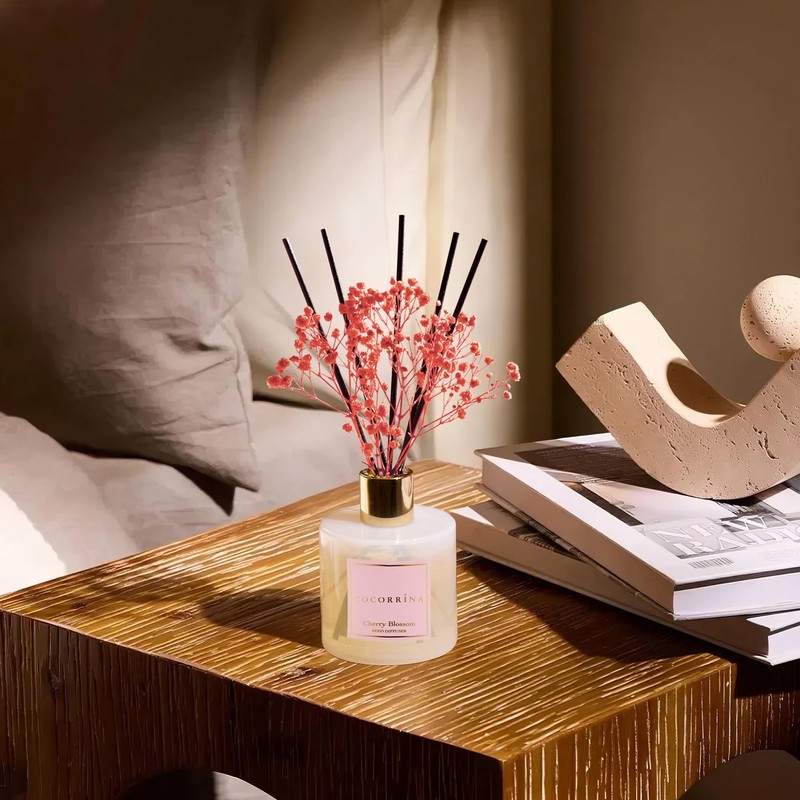 COCORRÍNA Reed Diffuser - Cherry Blossom 6.7 Fl.oz Reed Diffuser