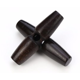 Pack of 12 Toggle Buttons Black Brown 30 mm Toggle 1 Hole Oblong Buttons Wedge Buttons for Sewing Crafts Jacket Buttons Coat Buttons