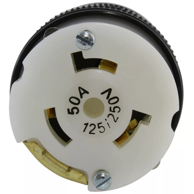 AC WORKS® 50A 125/250V 4-Prong NEMA SS2-50R Locking Female Connector
