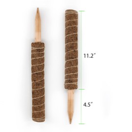 Homeaning 2 Packs 26.7 Inches Moss Pole Coir Poles Sphagnum Moss Pole Moss Sticks for Indoor Plants Climb, Plants Monstera, Plant Support Extension, Climbing Indoor Plants, Creepers