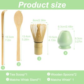 5 Pcs Bamboo Matcha Whisk Set, Bamboo Whisk, Chasen, Tea Whisk, Matcha Spoon, Bamboo Whisk for Matcha Tea for Tea Ceremony Tea Drinking