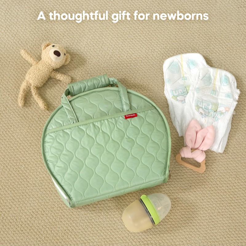 Amenpoki Portable Waterproof Leather Diaper Changing Pad Compact for Travel