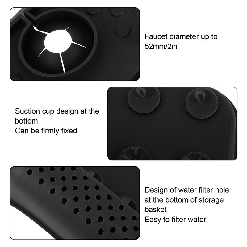 Sink Drain Basket Splash Proof Silicone Vegetable Food Strainer for