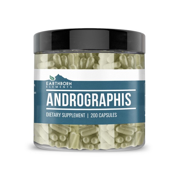 Earthborn Elements Andrographis Paniculata 200 Capsules, Pure & Undiluted, No Additives