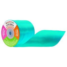 Mandala Crafts Aqua Satin Ribbon for Crafts - 25 Yds 3 Inch Aqua Ribbons for Gift Wrapping - Fabric Ribbons for Flower Bouquet Hair Ribbons Wedding Party Decoration