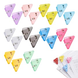 Doyime Corner Clip [Set of 20] Triangle Clip Triangle Book Corner Clip File Storage Clip Portable Triangle Clip for Memos, Documents, Materials, Books for Organizing, Protecting, and Storing Book