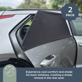 Dreambaby Car Window Shade for Baby, 2 Pack Mesh Window Sock, Protects from Sun Glare & Heat, Quality Strech Material to Fit Car Windows, Black