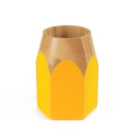 Made By Humans Pencil Pencil Holder - Wood Pen Cup Stand - Cute Pencil-Shaped Desk Accessory