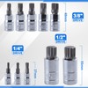 SPEEDWOX 10 Pcs Triple Square Bit Socket Set Spline Socket
