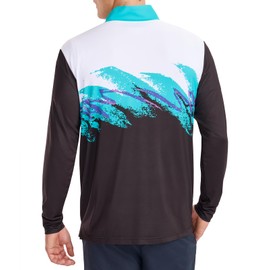 Tipsy Elves Men's Quarter Zip Golf Pullover - Performance Golf Shirts for Men w/ 4-Way Stretch Moisture Wicking Fabric - Men's Black Midnight Rip 'N Sip Athletic Fit Golf Pullover Size Large