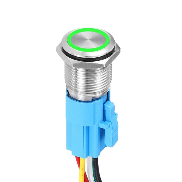 DMiotech 1 Pcs 3/4" Stainless steel Latching Push Button Switch