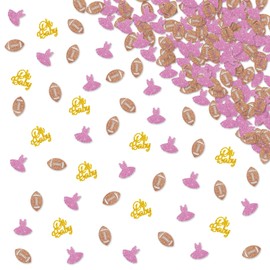 130 Touchdowns or Tutus Confetti, Boy or Girl Confetti, Gender Reveal Paper Scatter, Gold Glitter Oh Baby Table Scatter, Baby Shower Party Decoration