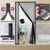 Risareyi Side Opening Magnetic Screen Door in Fiberglass 32x82inch, Black