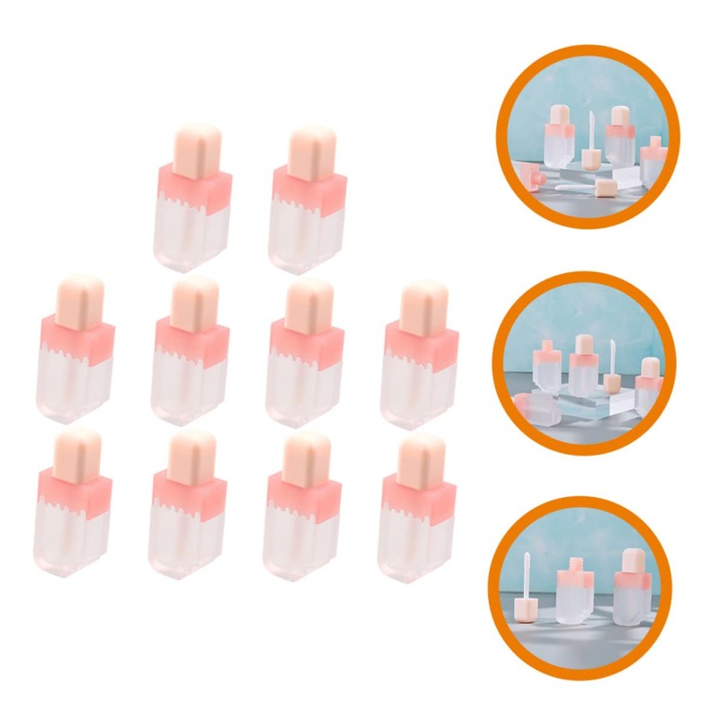 ORFOFE 10pcs Round Lip Gloss Tubes Refillable Mini Empty Lip