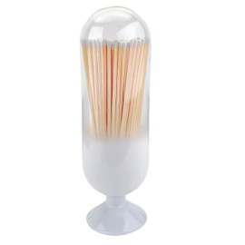 Extra Tall 11" Frosted Decorative Glass Matches Cloche | Includes Matches!!! & Free Striker Strip!!! | Fireplace Candle Gift Set