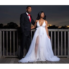 Detachable Train 5-Layer Tulle Overlay Train Detachable Wedding Train Only Length 63" Free Size White