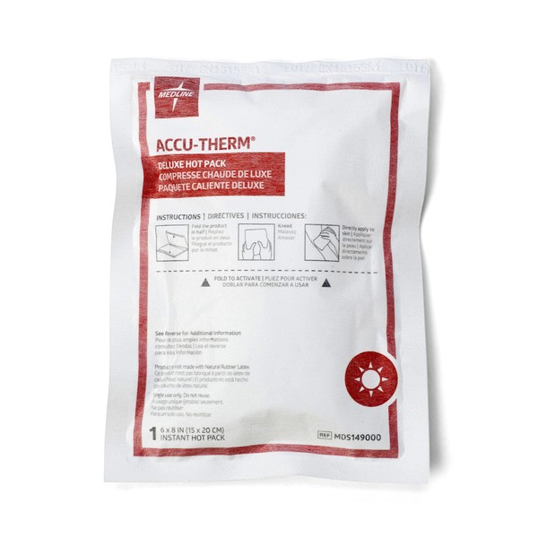 Medline Accu-Therm Deluxe Instant Hot Pack, Single Use, 6" x 8" (Pack of 24)