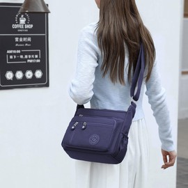 Simcat Crossbody Bags for Women, Multi Pocket Nylon Handbags, Lightweight Adjustable Wide Strap Over the Shoulder Bags for Travel Hiking Daily Use Waterproof Bag Dark Blue