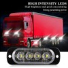 Teguangmei 4Pcs Ultra Thin 4LED Emergency Strobe Lights White Hazard