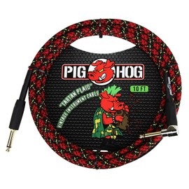 Pig Hog PCH10PLR Tartan Plaid Instrument Cable, 10ft Right Angle - 2 Pack