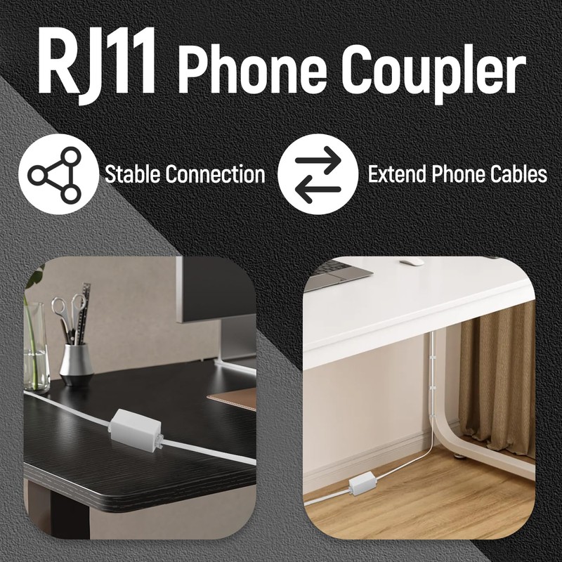 Uvital Phone Extension Cord 33Ft(10m), Telephone Cable with Standard RJ11