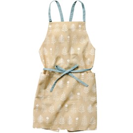 Lep 479605 Habitual Apron, Beige, Floral Pattern, Length 28.7 inches (73 cm), Width 33.1 inches (84 cm), Pockets, 100% Cotton, Machine Washable, Women's, Shoulder Bag, Front Tie, Stylish, Cute,