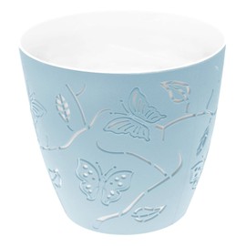 Lashuma Flower Bowl Blue Light Planter for Outdoor Use Indoor Planter and Saucer Diameter 22 cm