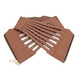 TFJ Women Fashion Wide Elastic Corset Belt Hip Waist Brown Plus Size L XL XXL