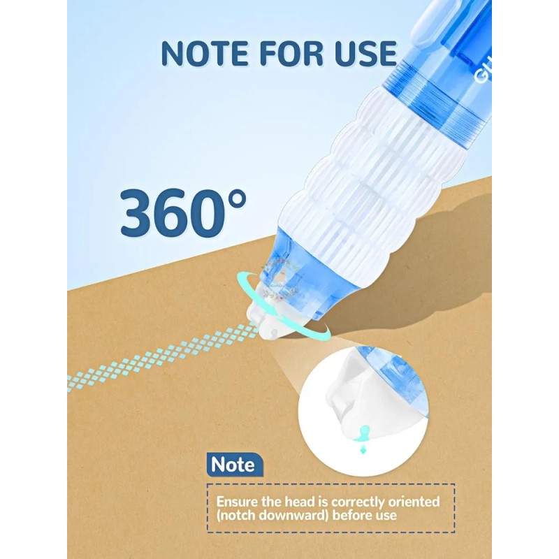 2 Tape Doble Cara Para Scrapbook,con 1 Repuesto,cinta Doble Color