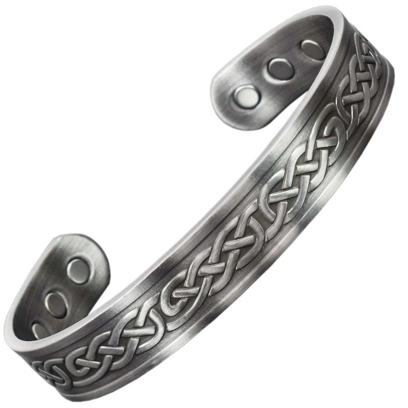 Copper Magnetic Bracelet Men Women Pewter Plated Celtic Copper Bangle