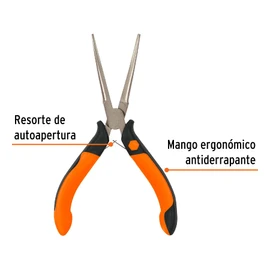 Truper PM-PA4, Pinza de punta de aguja 5", mango comfort grip
