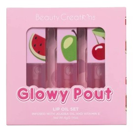 Beauty Creations Set Lip Oils Aceite Labios Beauty Creations Glowy Pout 3 Pzs Acabado Brillante Color Nude