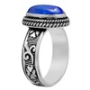 Lapis Lazuli Ring Size 5 Sterling Silver Plated For Women,