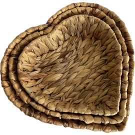 Khevga Empty Heart Shaped Gift Basket - Decorative Gift Basket Made of Durable Material, Ideal for Gifts, Storage and Decoration, Practical Set of 3