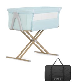 évolur Orabelle Baby Bassinet & Bedside Sleeper, Breathable Mesh Sides, Plush Mattress Pad with Removable Cover, Tool-Free Assembly, Quick Foldable Steel Frame Compact Design with Travel Bag – Mint